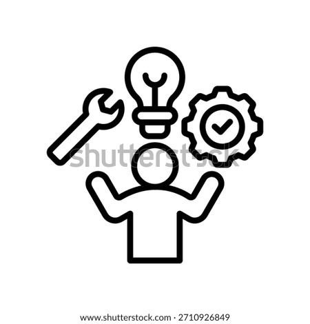 Capability Management Icon Line Vector Illustration