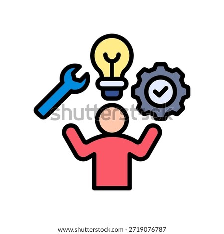 Capability Management Icon Lineal Color Vector Illustration