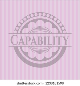 Capability retro style pink emblem