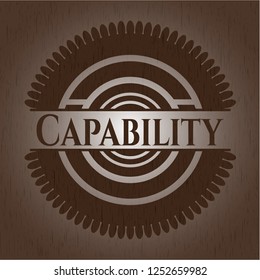 Capability retro style wood emblem