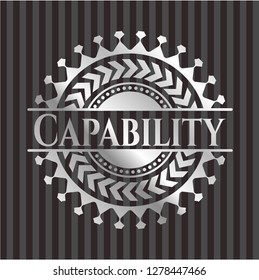 Capability silvery badge or emblem