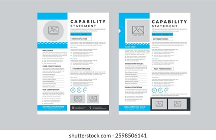Capability Statement design with 2 style layout template