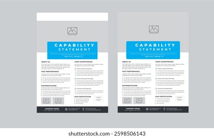 Capability Statement design with 2 style layout template