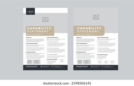 Capability Statement design with 2 style layout template