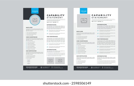 Capability Statement design with 2 style layout template