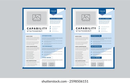 Capability Statement design with 2 style layout template
