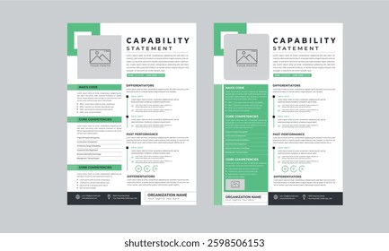 Capability Statement design with 2 style layout template