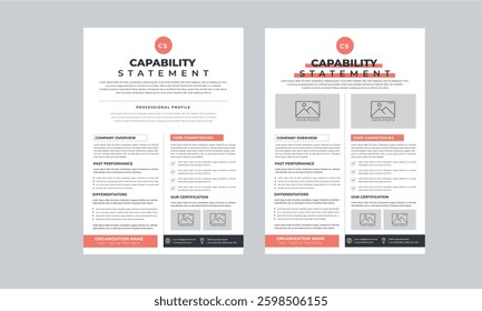 Capability Statement design with 2 style layout template