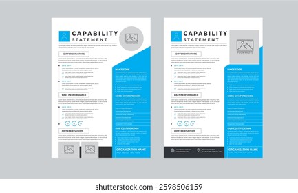 Capability Statement design with 2 style layout template