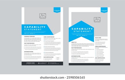 Capability Statement design with 2 style layout template
