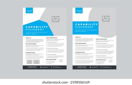 Capability Statement design with 2 style layout template