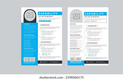 Capability Statement design with 2 style layout template