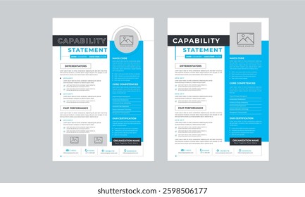 Capability Statement design with 2 style layout template