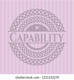 Capability vintage pink emblem