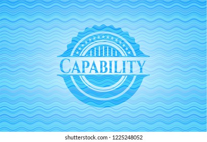 Capability water wave style badge.
