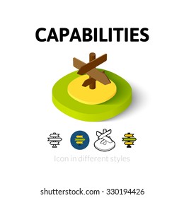 Capabilties icon, vector symbol in flat, outline and isometric style