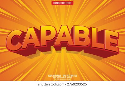 Capable 3D editable text effect