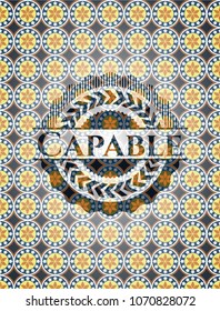  Capable arabesque style badge. arabic decoration.
