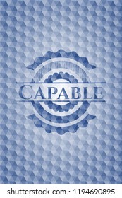 Capable blue hexagon badge.