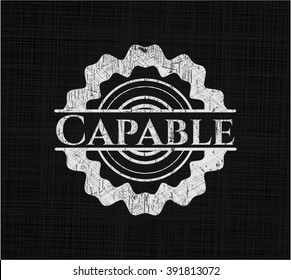 Capable chalk emblem, retro style, chalk or chalkboard texture