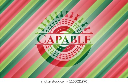 Capable christmas emblem background.