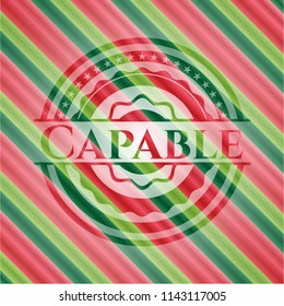 Capable christmas style badge..