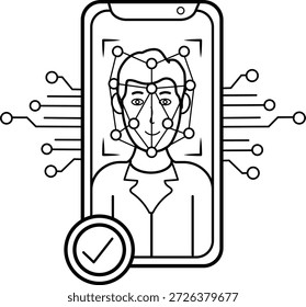 in der Lage, menschliches Gesicht aus digitalen Bild Konzept, Gesichtserkennung System mit künstlicher Intelligenz Vektor-Icon-Design, KI-Automatisierung Stockgrafik