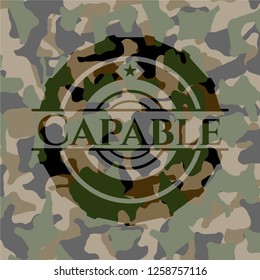 Capable on camouflage pattern