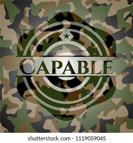 Capable on camouflage texture