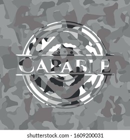 Capable on grey camo pattern