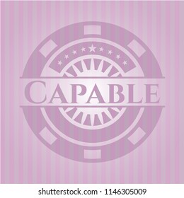 Capable pink emblem. Vintage.