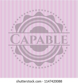 Capable pink emblem. Vintage.