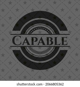 Capable realistic dark emblem. Vector Illustration. Detailed. 