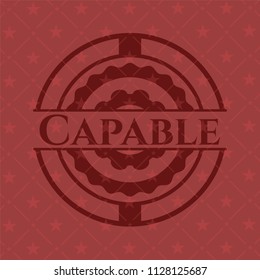 Capable realistic red emblem