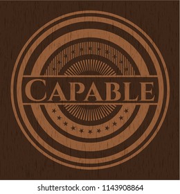 Capable realistic wood emblem
