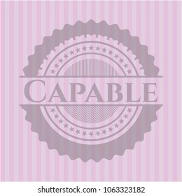 Capable retro style pink emblem