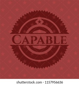 Capable retro style red emblem