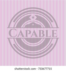 Capable vintage pink emblem