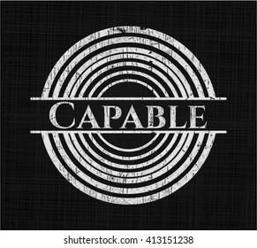 Capable written with chalkboard texture