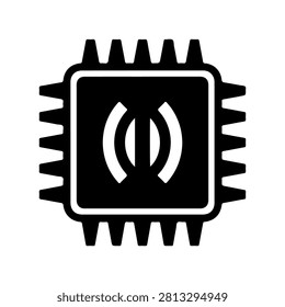 Capacitive Charging IC Chip Icon Vector Design
