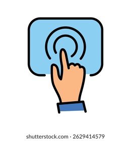 capacitive touch sensor color flat icon for digital and print projects.  Minimal clean icons for apps and websites. Modern simple icons for UI UX and branding