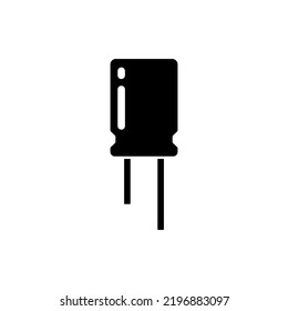 Capacitor Icon or Electrolyte Capacitor Icon Vector Silhouette Isolated For Electronic Component Symbol. Perfect design for capacitor icons on electronic circuits, applications, websites, products.