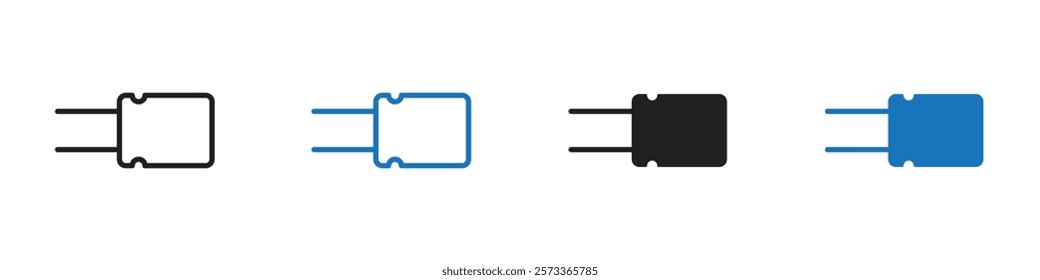 Capacitor icon Flat line symbol