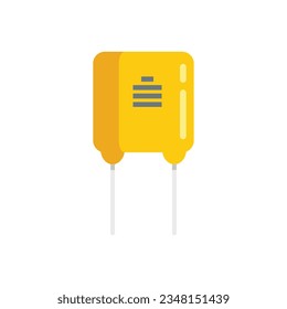 Capacitor icon flat vector. Electric component. Circuit resistor isolated