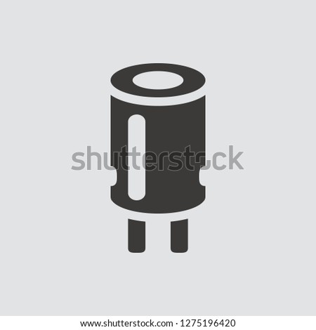 Capacitor icon isolated of flat style. Vector illustration.