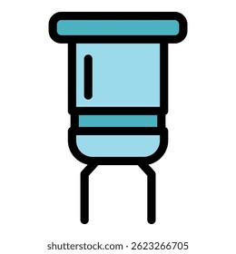 Capacitor icon. Outline capacitor vector icon color flat isolated