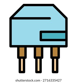 Icono de condensador. Contorno de Vector de condensador de color plano aislado