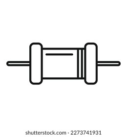 Capacitor icon outline vector. Electrical circuit. Chip central