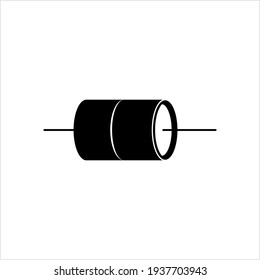 Capacitor Icon, Passive Electronic Component With Two Terminals Vector Art Illustration