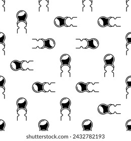 Capacitor Icon Seamless Pattern, Passive Electronic Component With Two Terminals Vector Art Illustration